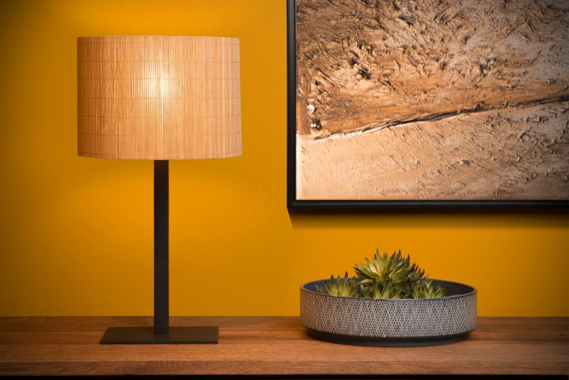 Lucide MAGIUS - Stolná lampa - Ø 28 cm - 1xE27 - Natural